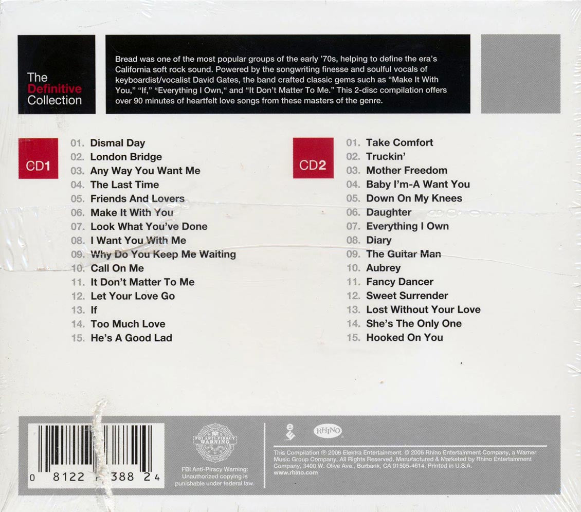 Bread - The Definitive Collection (30 tracks) (2xCD) (marked/ltd stock) (remastered)