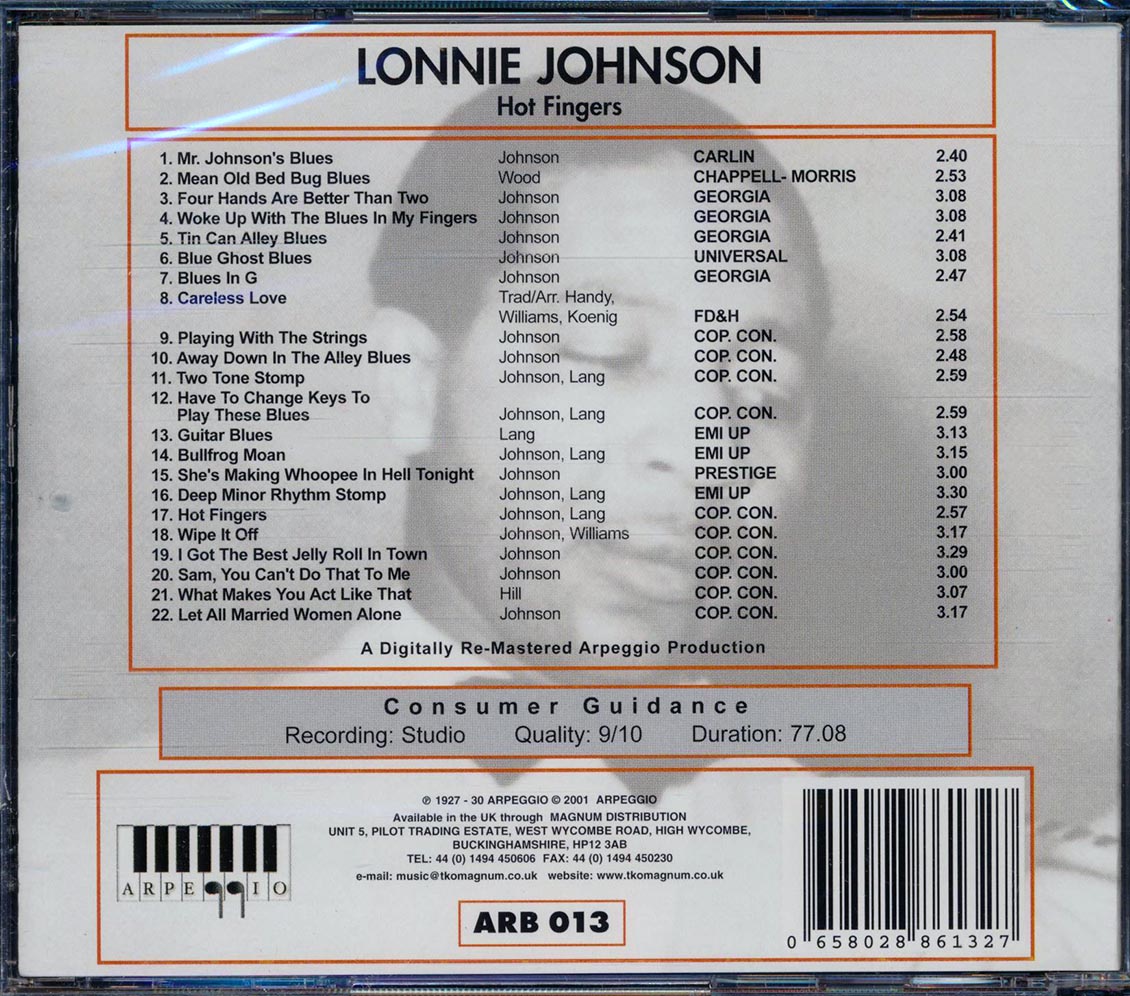 Lonnie Johnson - Hot Fingers: The Recorded Legacy Volume 1