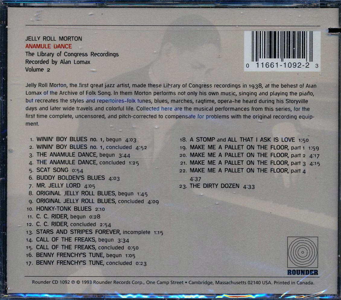 Jelly Roll Morton - Anamule Dance: The Library Of Congress Recordings, Volume 2 (Alan Lomax) (incl. large booklet) (marked/ltd stock)