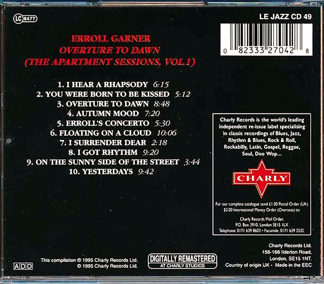 Erroll Garner - Overture To Dawn: The Apartment Sessions, Volume 1