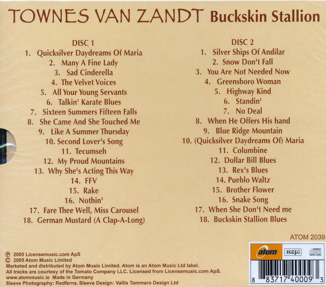 Townes Van Zandt - Buckskin Stallion (36 tracks) (2xCD)