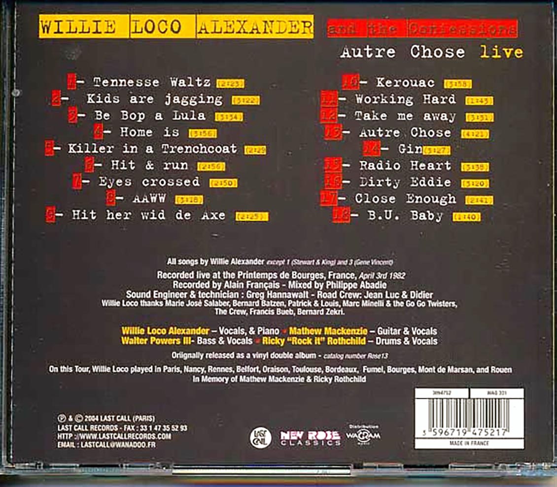 Willie Loco Alexander - Autre Chose: Live Bourges 1982
