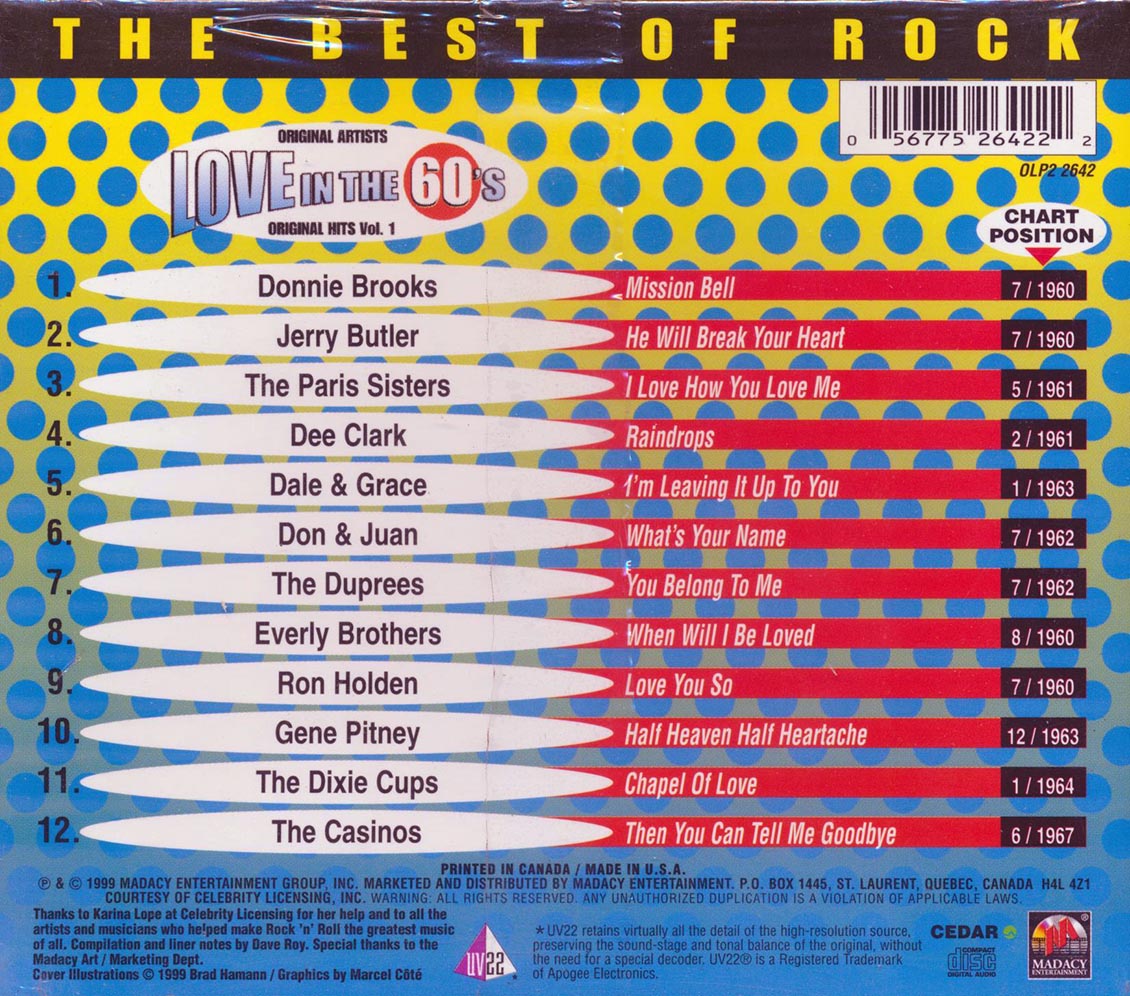 Everly Brothers, Gene Pitney, Jerry Butler, Etc. - Love In The 60's: The Best Of Rock