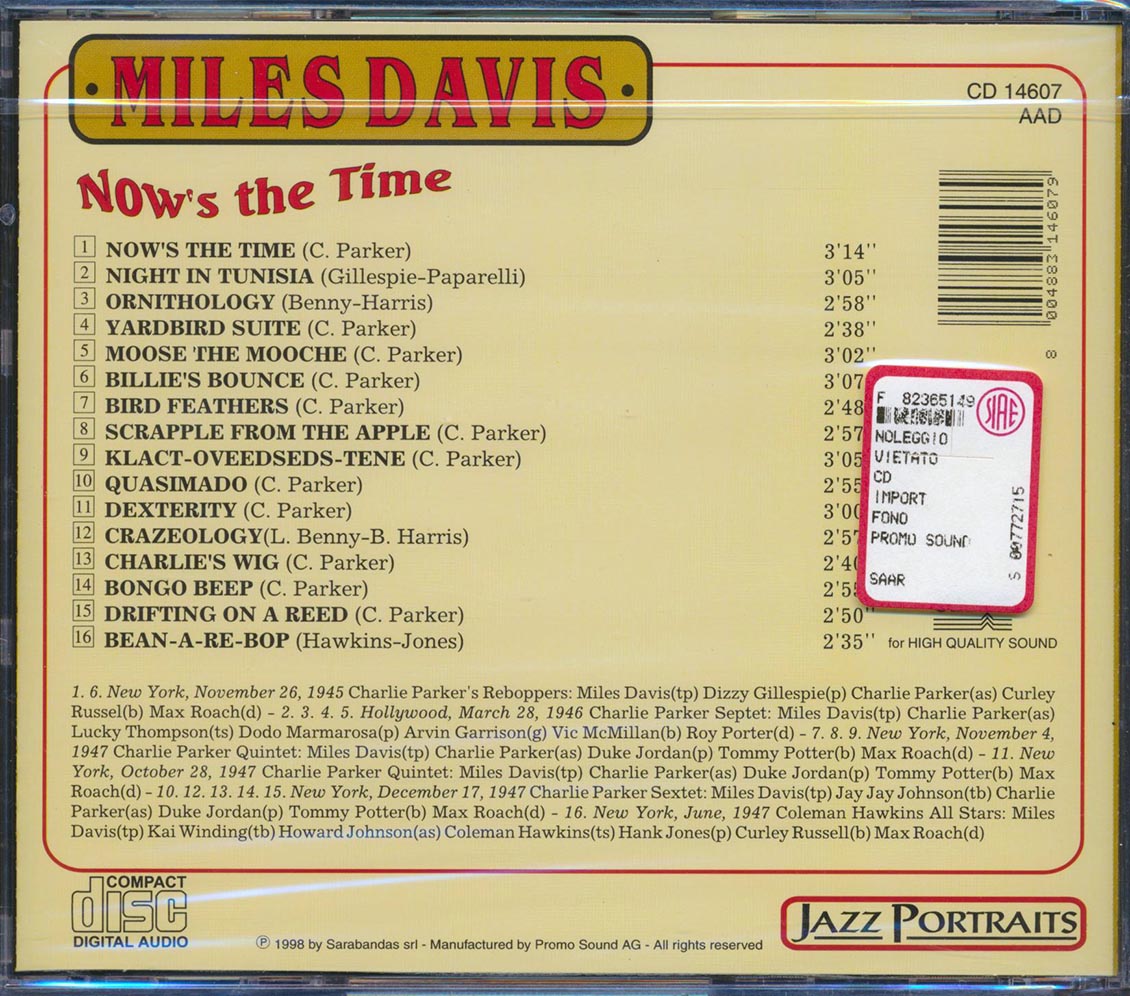 Miles Davis - Now's The Time: Jazz Portraits