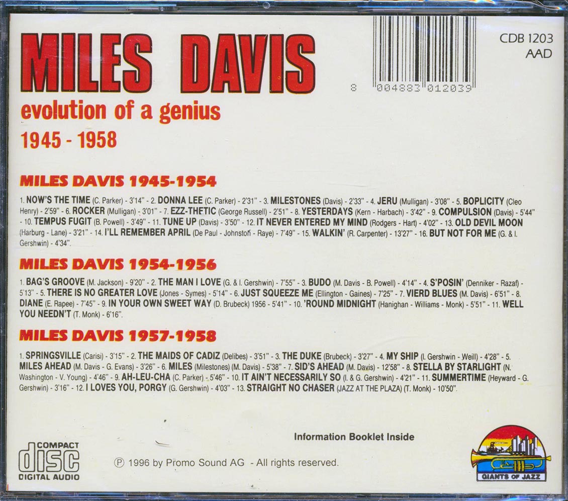 Miles Davis - Evolution Of A Genius 1945-1958 (40 tracks) (3xCD)