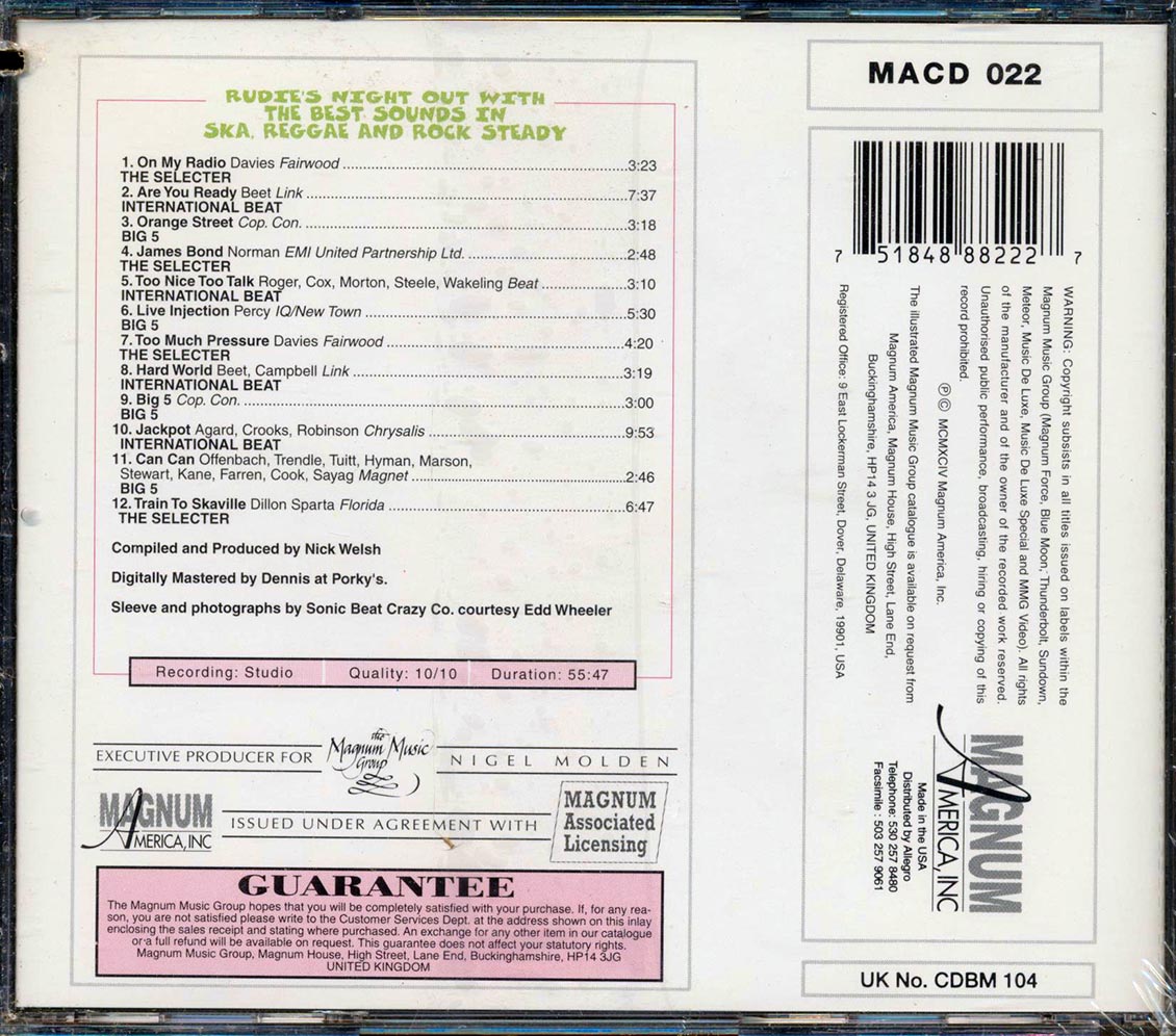 International Beat, The Selecter, Big 5 - Rudie's Night Out With The Best Sounds In Ska, Reggae And Rock Steady (marked/ltd stock)