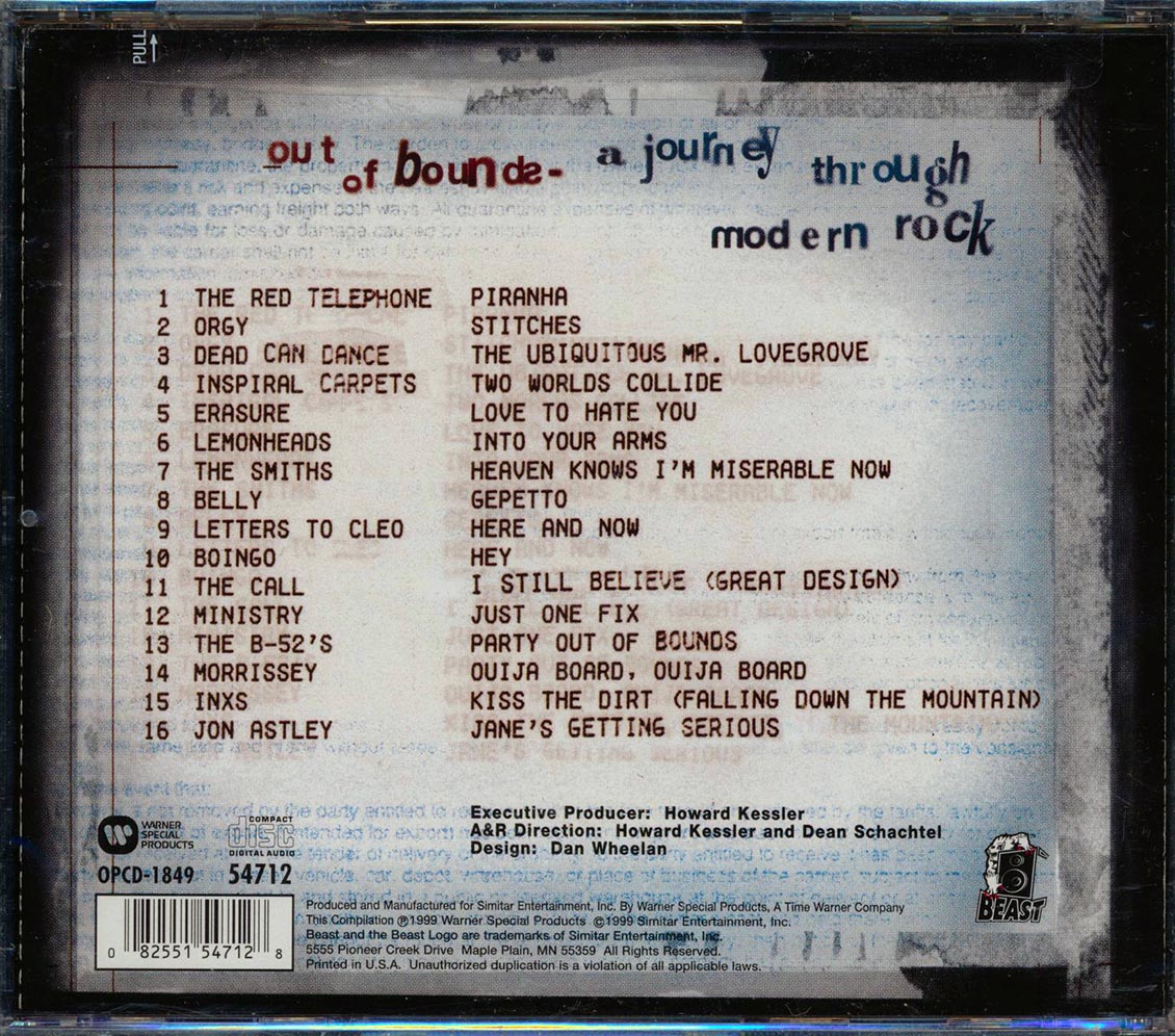 Morrissey, INXS, Dead Can Dance, The Smiths, Etc. - Out Of Bounds: A Journey Through Modern Rock