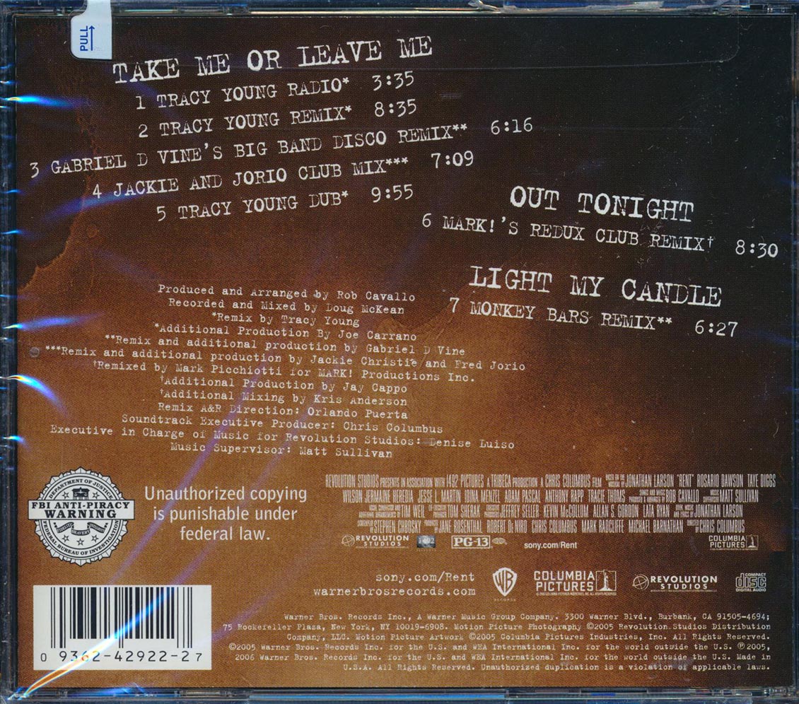 Rent - Take Me Or Leave Me: Remixes (marked/ltd stock)