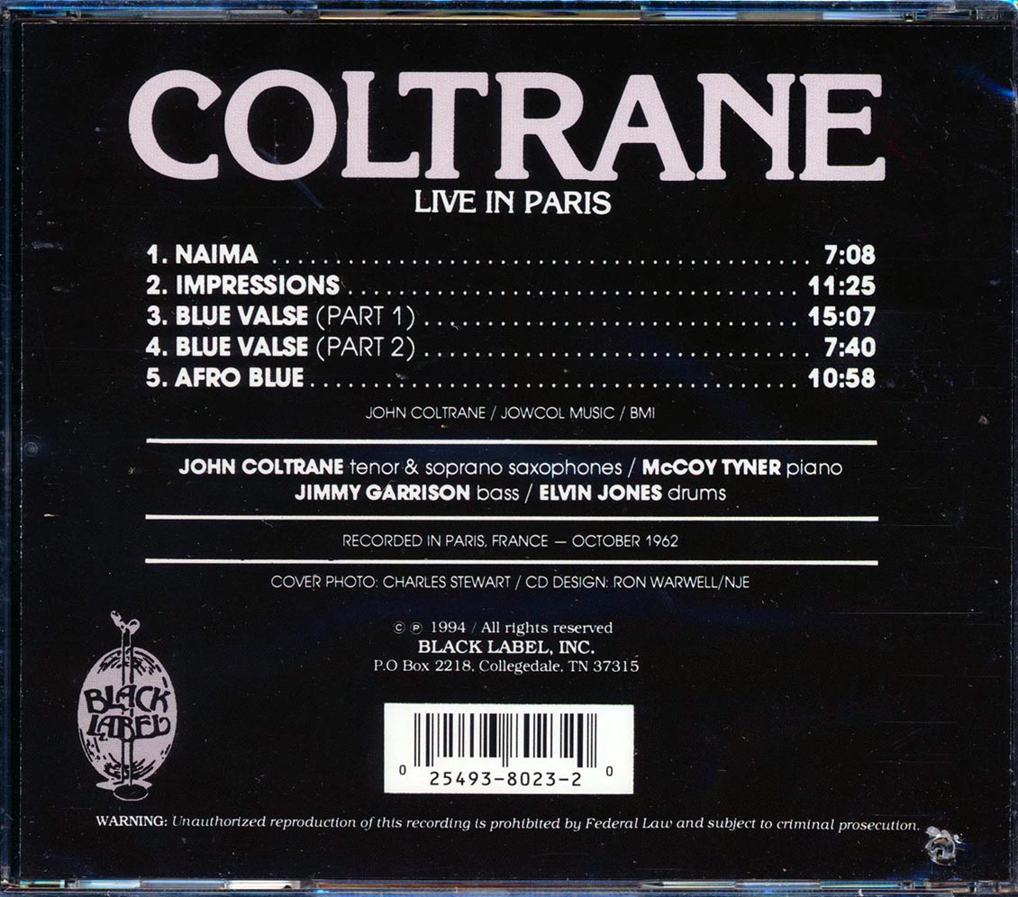John Coltrane - Live In Paris (marked/ltd stock)