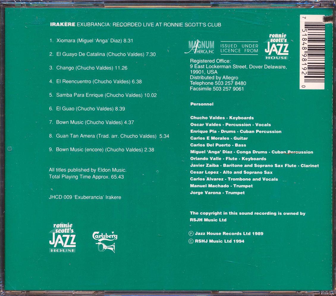 Irakere - Exuberancia: Live At Ronnie Scott's Club (marked/ltd stock)