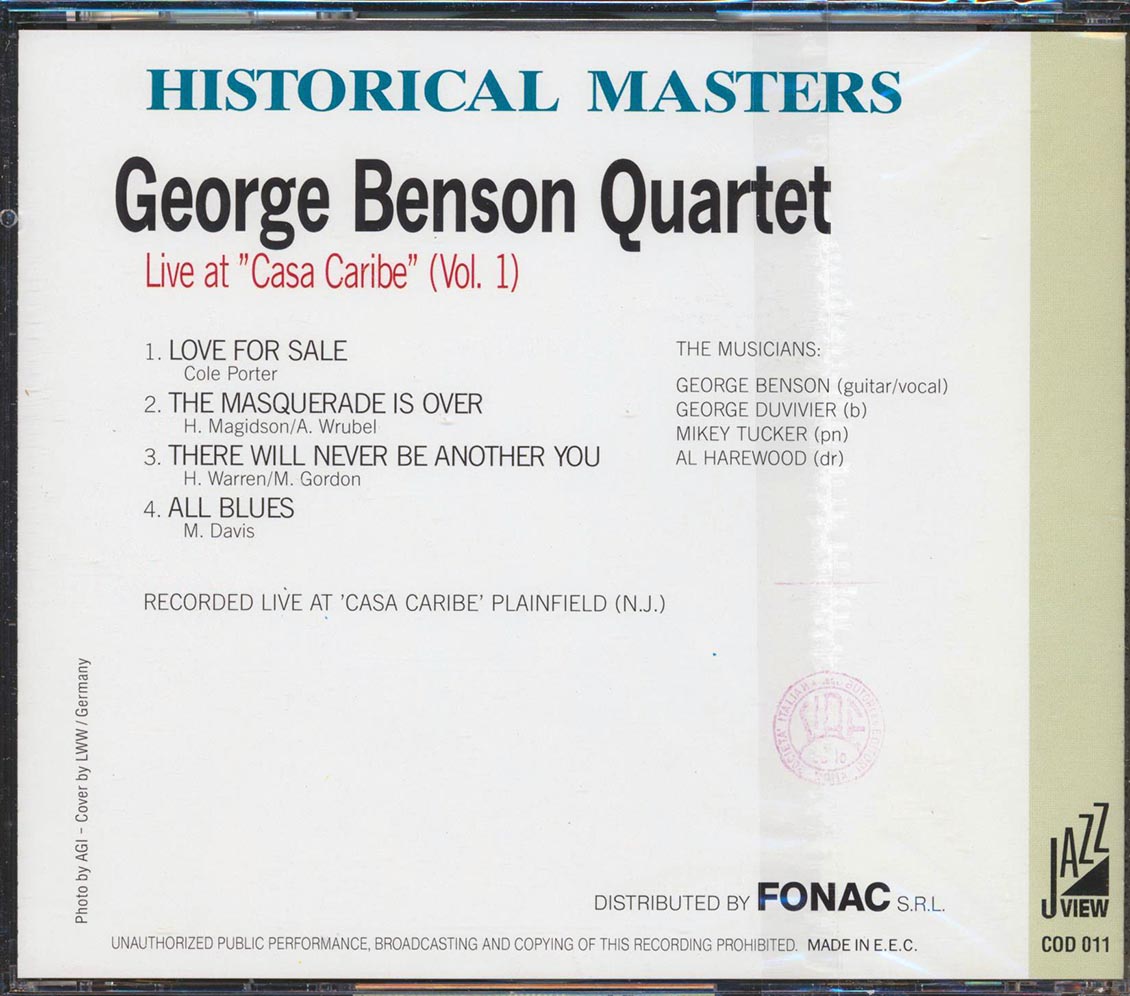 George Benson Quartet - Live At Casa Caribe Volume 1