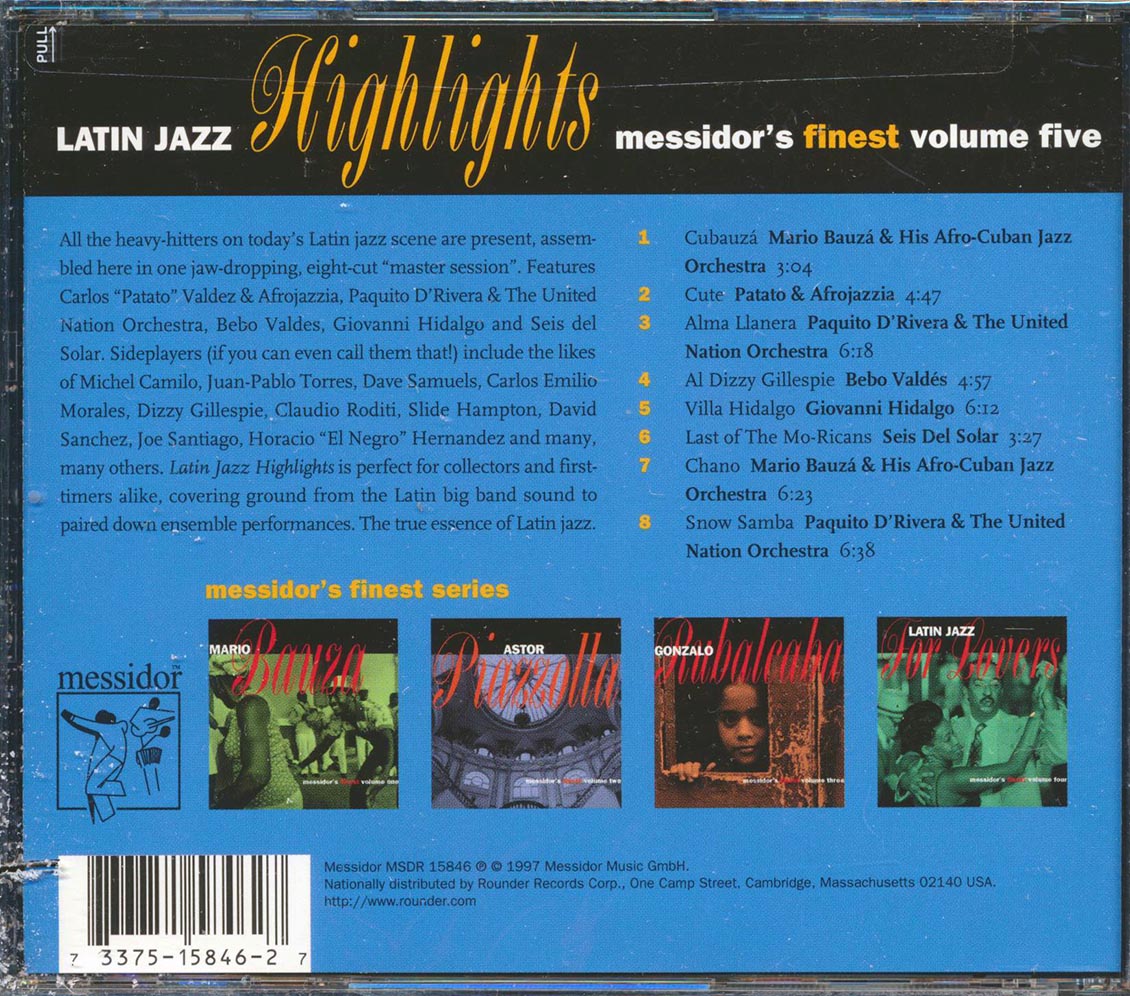 Mario Bauza & His Afro-Cuban Jazz Orchestra, Paquito D'Rivera & The United Nation Orchestra, Etc. - Latin Jazz Highlights: Messidor's Finest Volume 5 (marked/ltd stock)