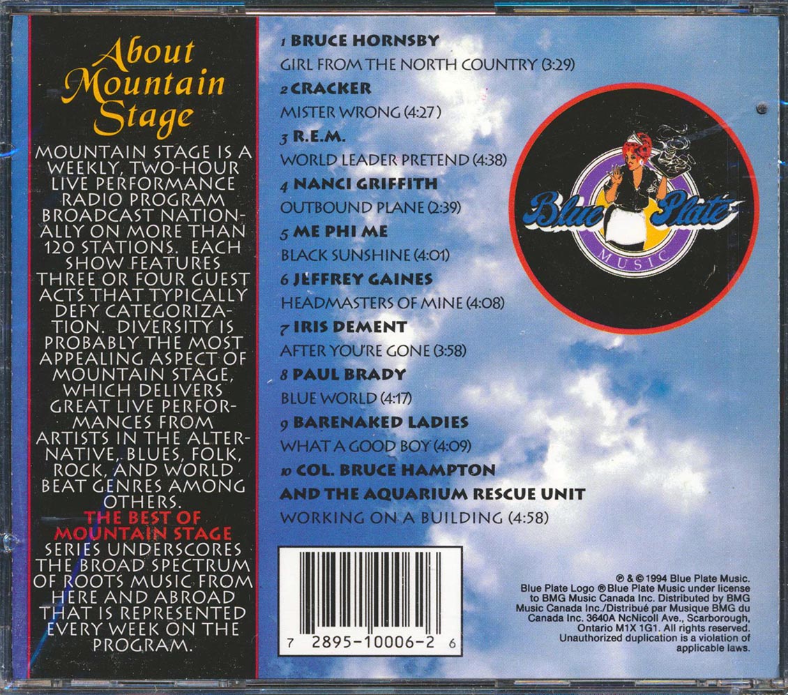 Bruce Hornsby, REM, Nanci Griffith, Etc. - Mountain Stage 6 Live Volume 6 (marked/ltd stock)