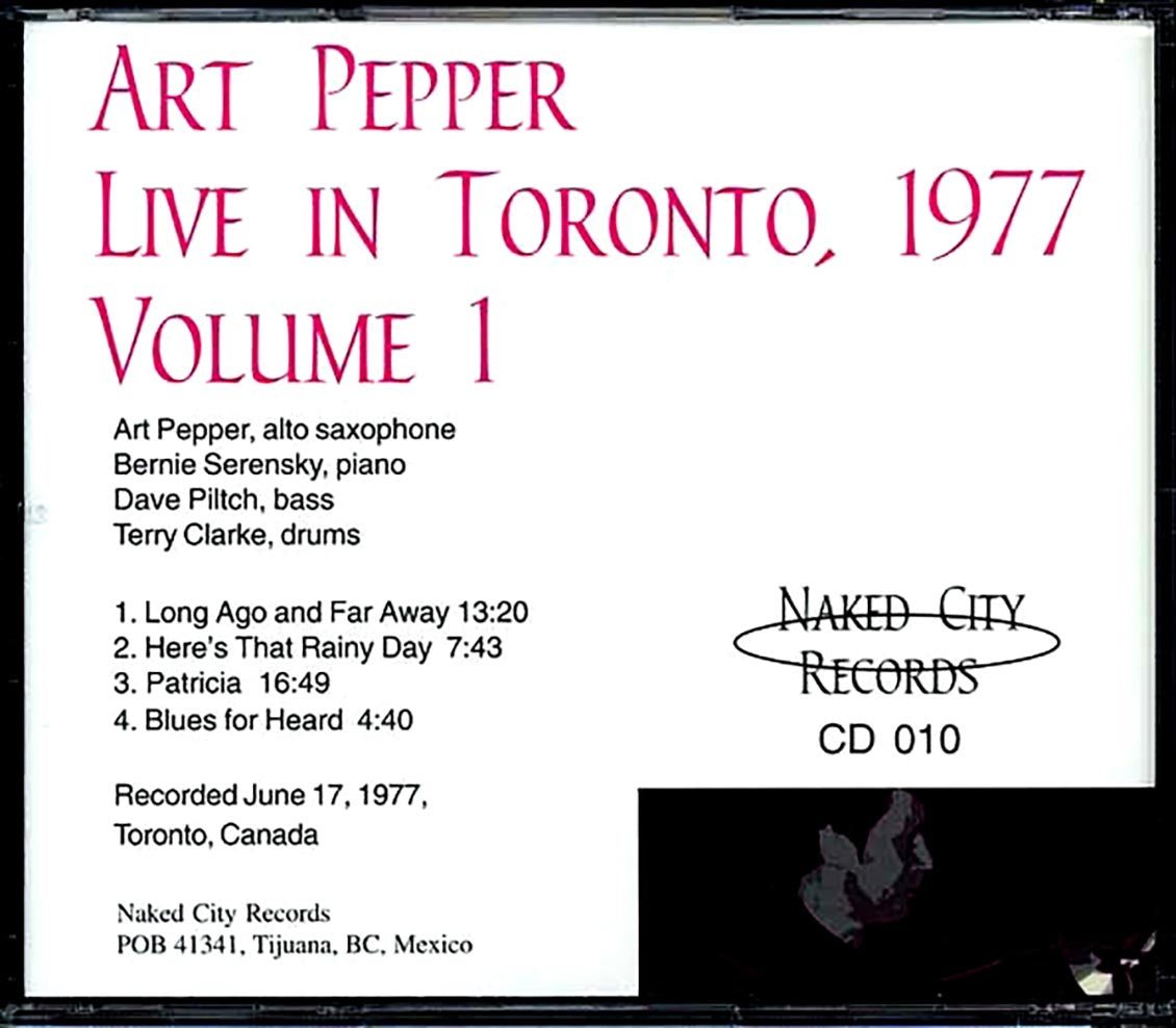 Art Pepper - Live In Toronto Volume 1