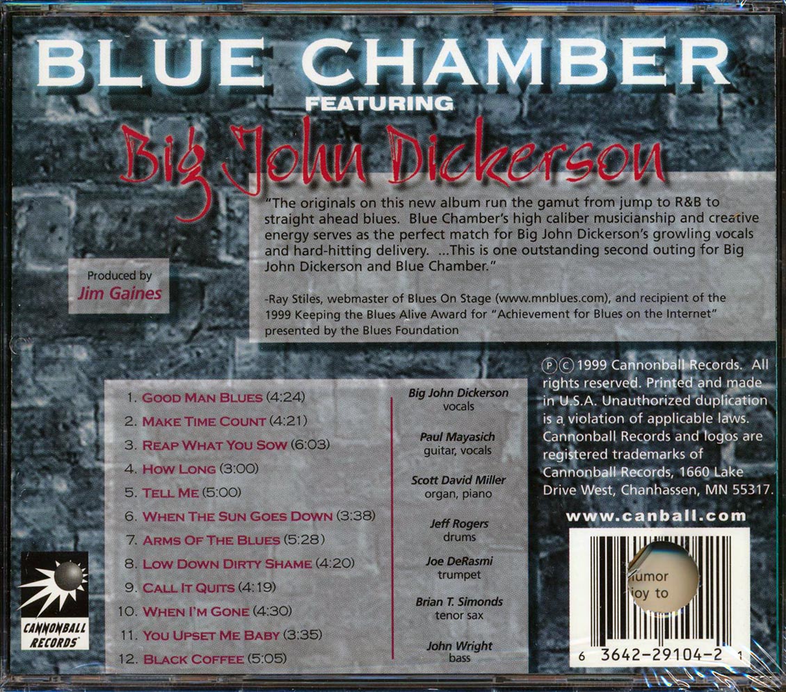 Blue Chamber, Big John Dickerson - Arms Of The Blues (marked/ltd stock)