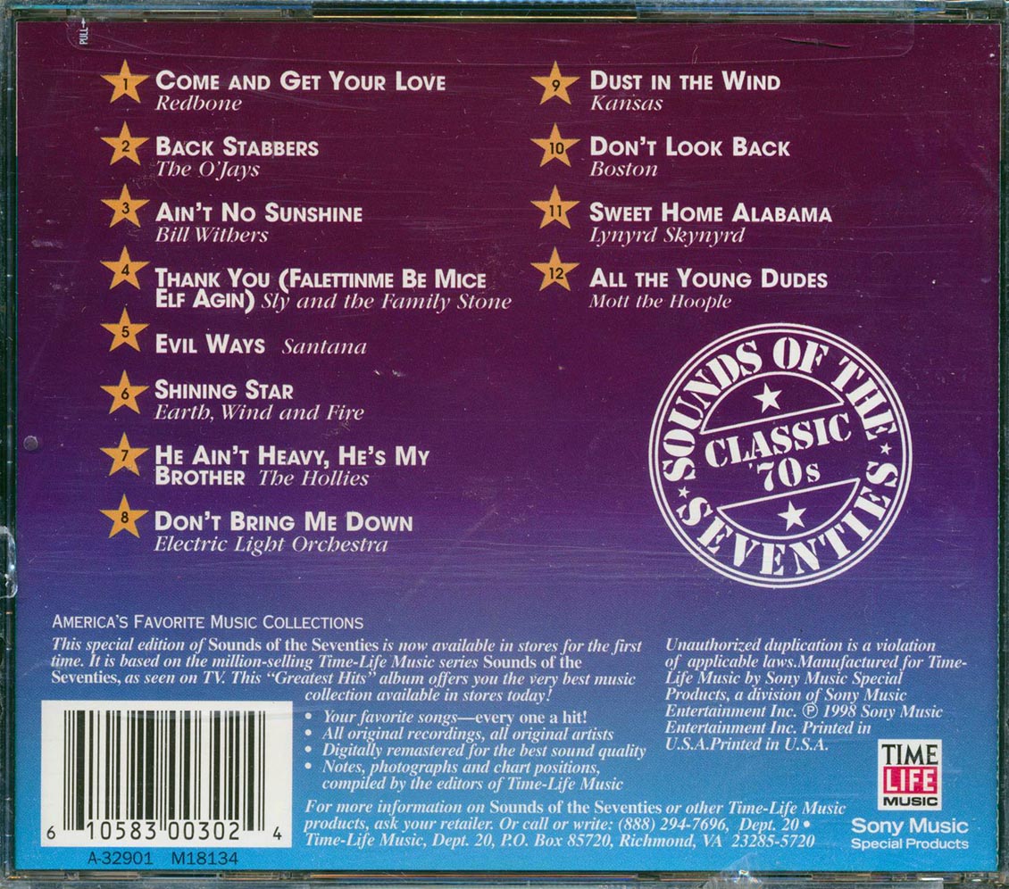 Lynyrd Skynyrd, Kansas, Santana, Boston, Etc. - Sounds Of The Seventies: Classic 70's