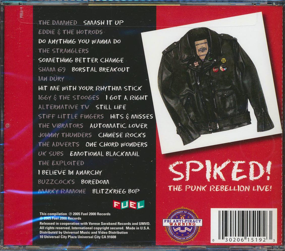 Sham 69, Johnny Thunders, Iggy & The Stooges, UK Subs, Buzzcocks, The Damned, Etc. - Spiked! The Punk Rebellion Live