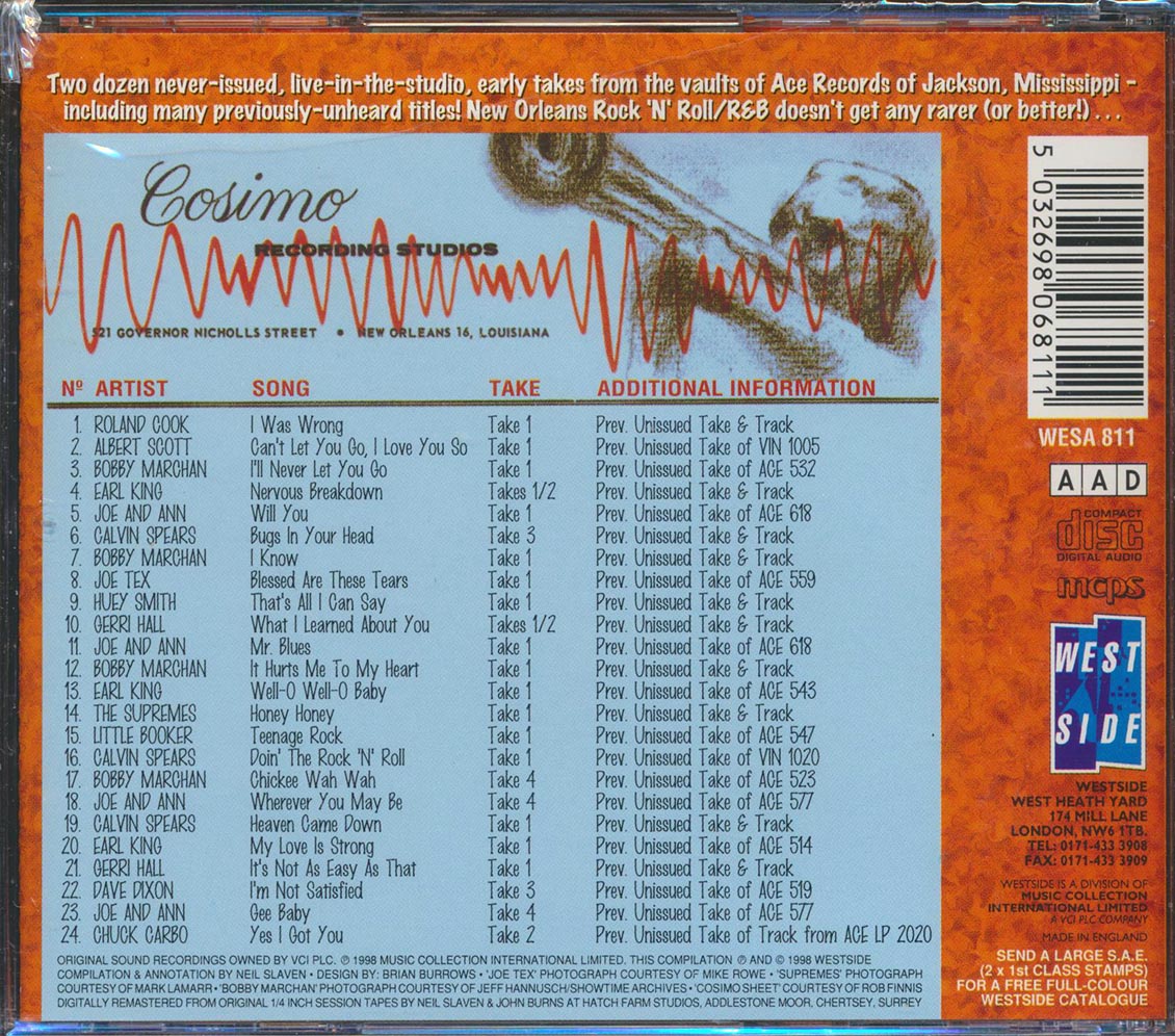 Earl King, Joe Tex, Huey Piano Smith, Etc. - The First Take Is The Deepest: Previously Unissued Alternate Versions From The Vaults Of Ace Records (24 tracks)