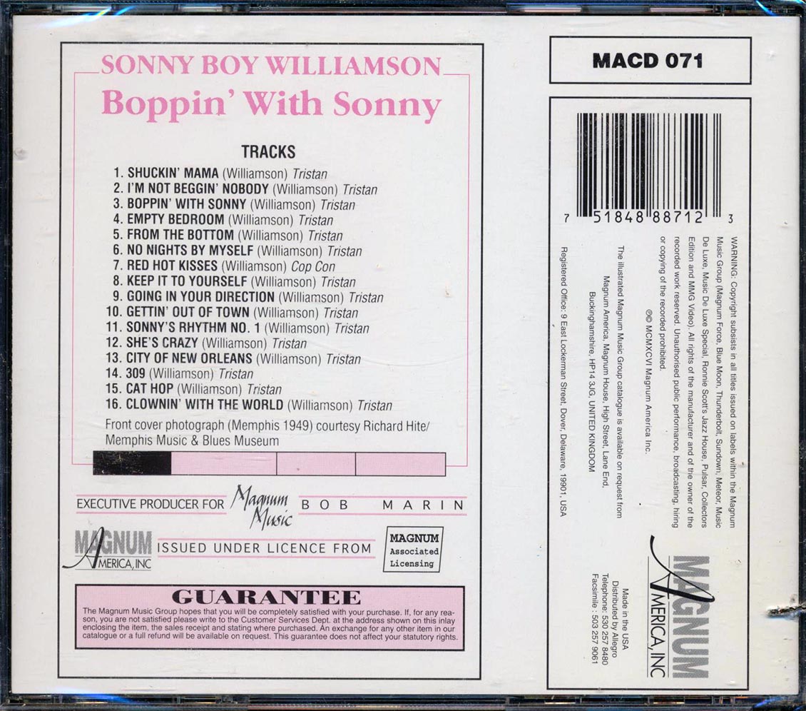 Sonny Boy Williamson - Boppin' With Sonny (marked/ltd stock)