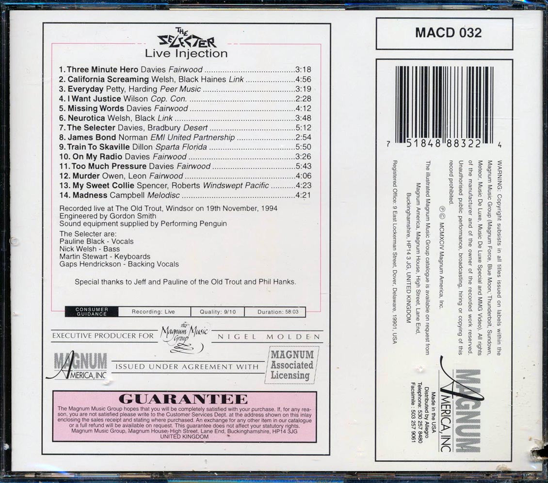 The Selecter - Live Injection (marked/ltd stock)