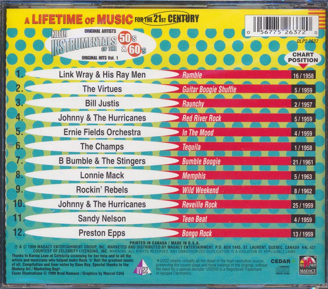 Various - Killer Instrumentals Of 50's & 60's Volume 1