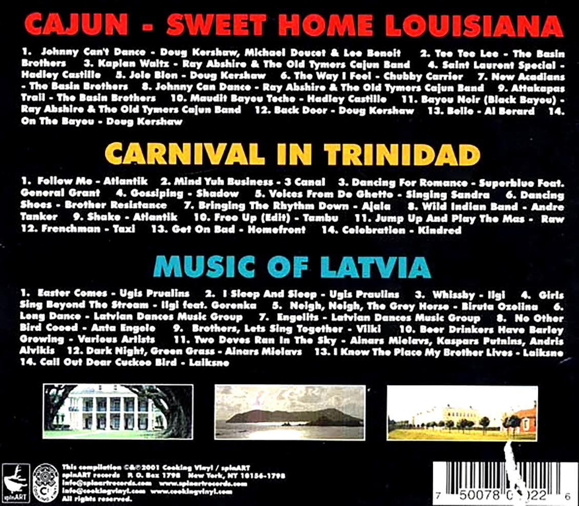 Doug Kershaw, The Basin Brothers, Superblue, General Grant, Etc. - International World Music Series World Box: Cajun, Trinidad, Latvia (42 tracks) (3xCD) (box set) (marked/ltd stock)