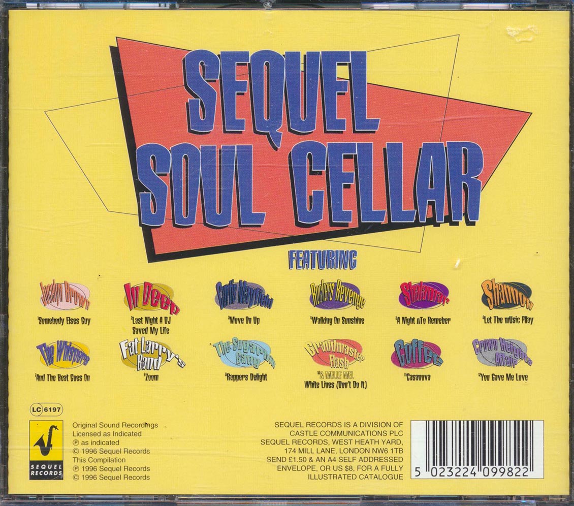 Grandmaster Flash, The Sugarhill Gang, Shalamar, The Whispers, Fat Larry's Band, Etc. - Sequel Soul Cellar