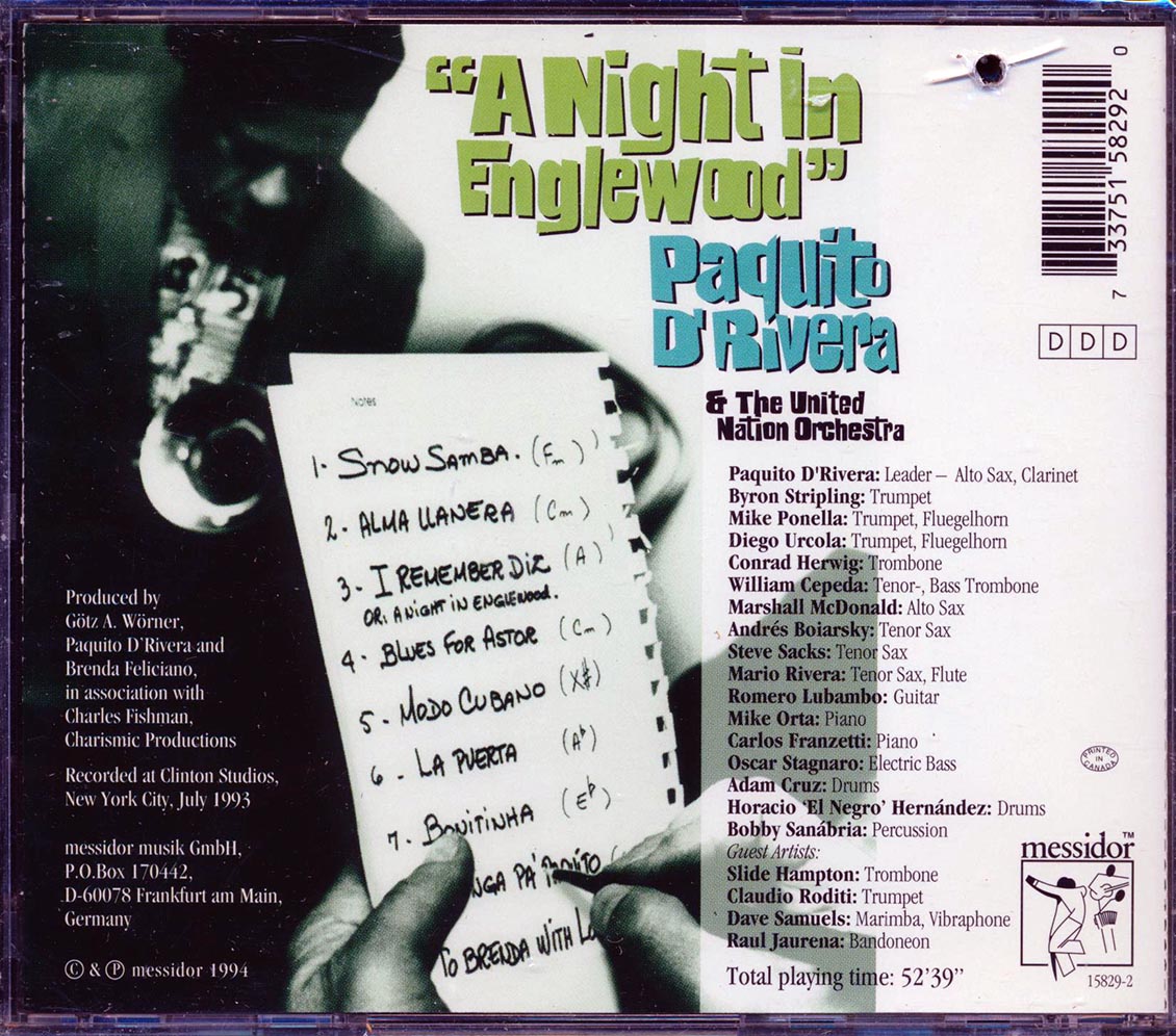 Paquito D'Rivera & The United Nation Orchestra - A Night In Englewood (marked/ltd stock)