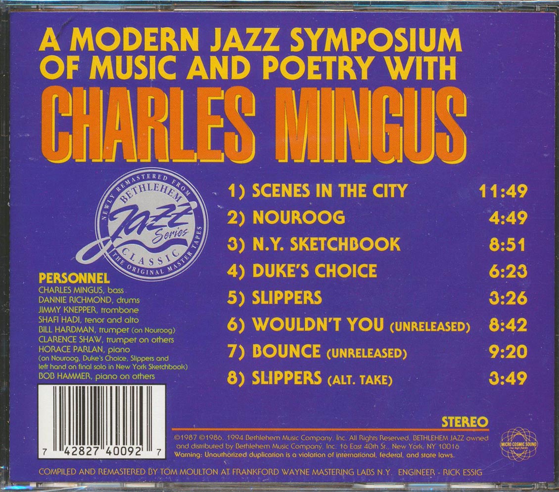 Charles Mingus - A Modern Jazz Symposium Of Music And Poetry With Charles Mingus
