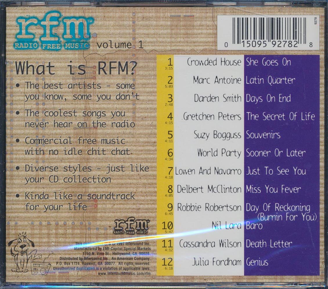 Crowded House, Marc Antoine, Darden Smith, Etc. - Radio Free Music Volume 1