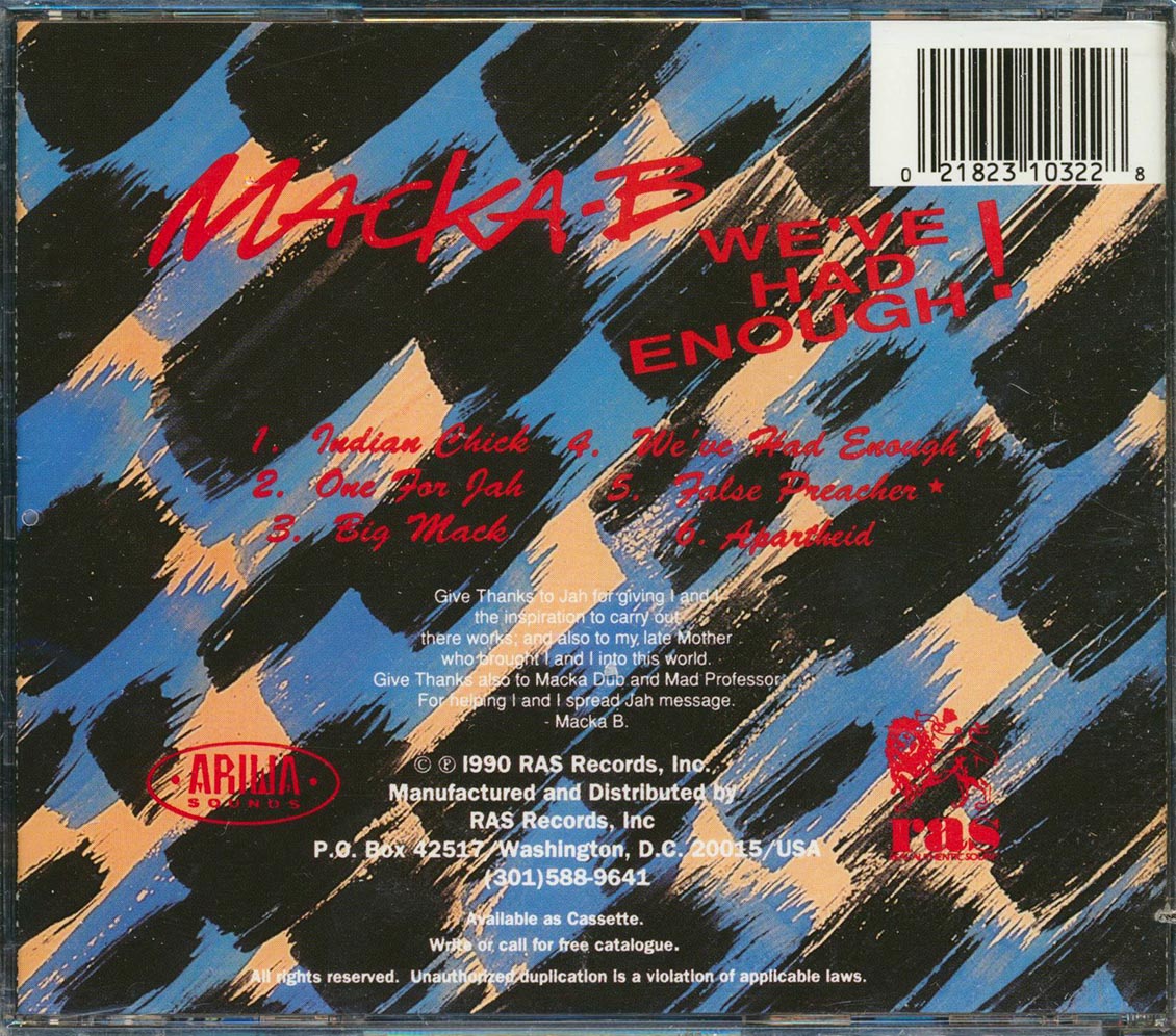Macka B - We've Had Enough (marked/ltd stock)