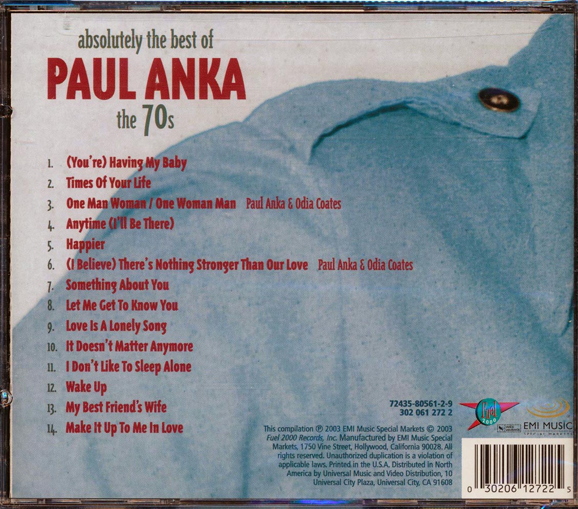 Paul Anka - Absolutely The Best Of Paul Anka: The 70's