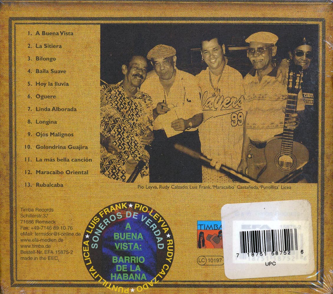 Soneros De Verdad - A Buena Vista: Barrio De La Habana (incl. large booklet)