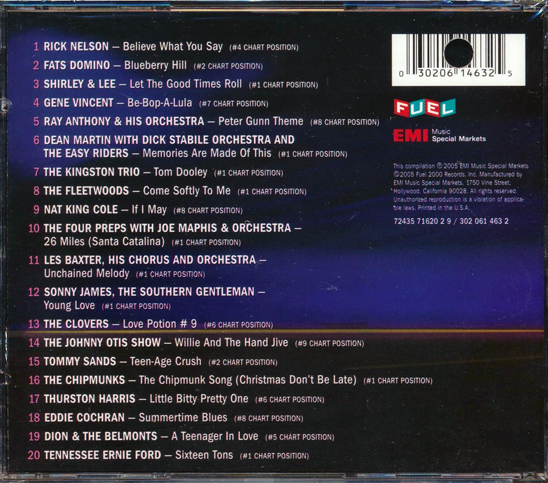 Gene Vincent, Tennessee Ernie Ford, Rick Nelson, Dean Martin, Kingston Trio, Etc. - Absolutely The Best Of The 50's (marked/ltd stock)