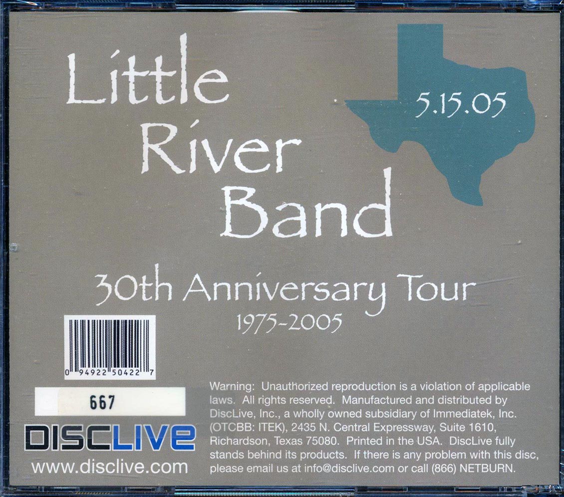 Little River Band - Addison, Texas, May 15, 2005: 30th Anniversary Tour (numbered ltd.ed.) (2xCD)
