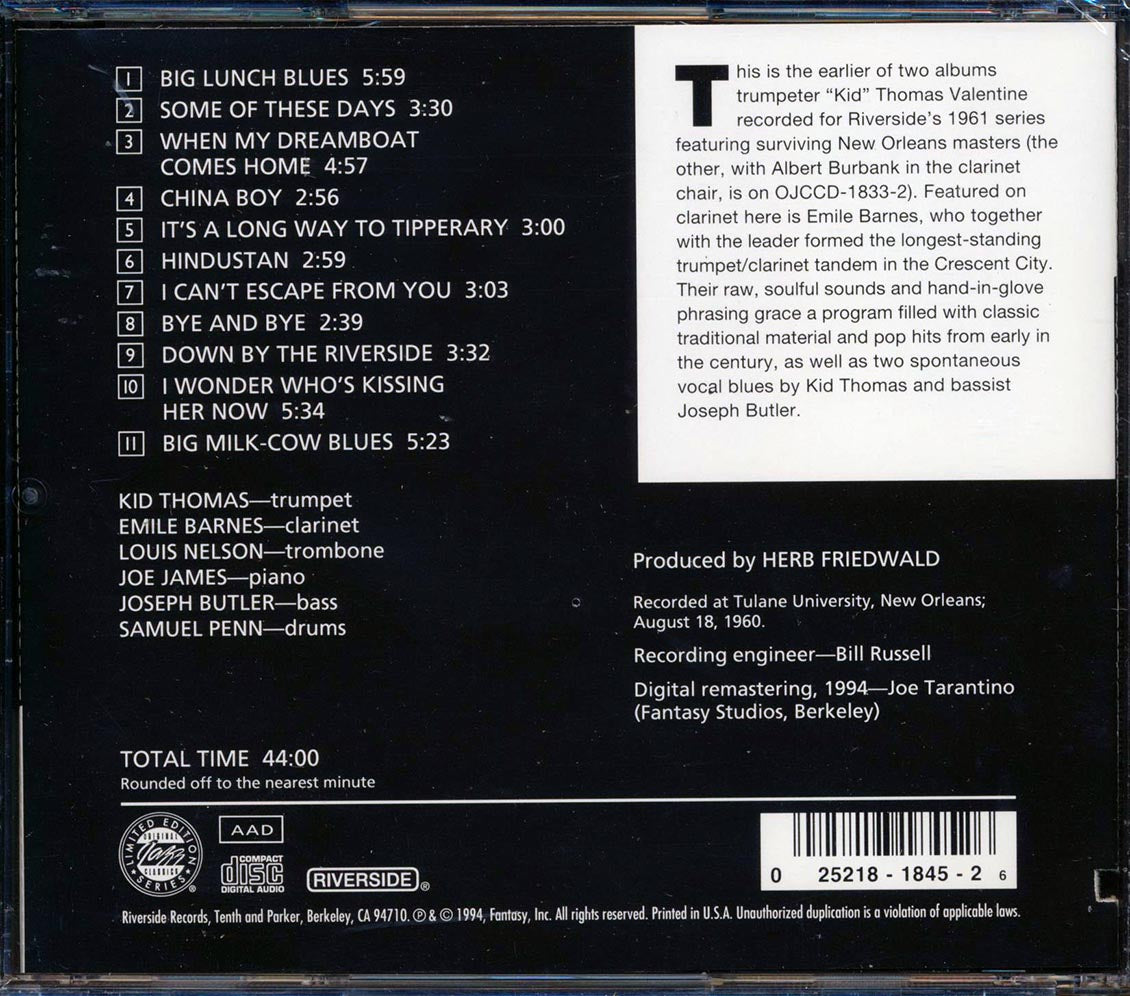 Kid Thomas & His Algiers Stompers - New Orleans: The Living Legends (marked/ltd stock)