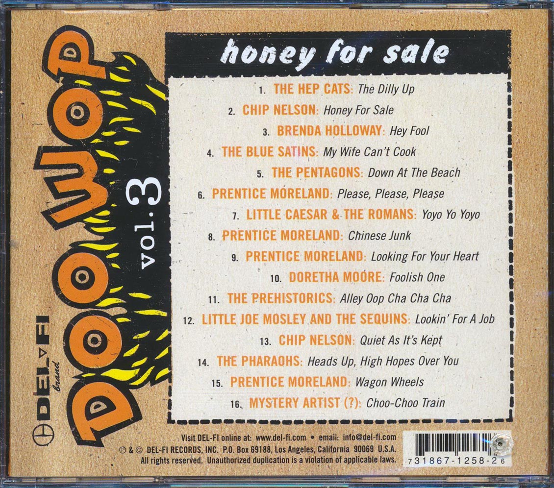 Hep Cats, Chip Nelson, Prentice Moreland, Etc. - Honey For Sale: Doo Wop Volume 3 (marked/ltd stock)