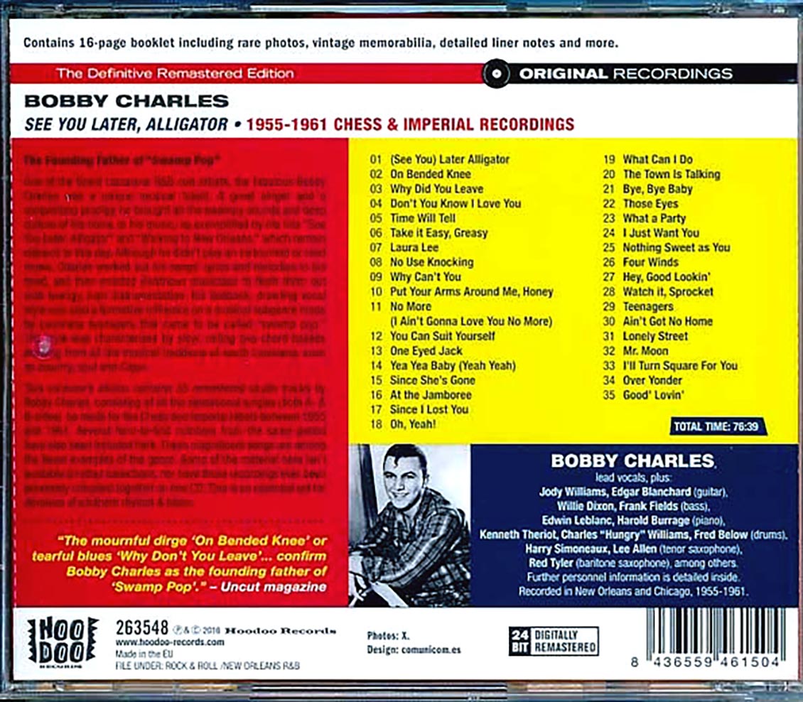 Bobby Charles - See You Later, Alligator: 1955-1961 Chess & Imperial Recordings (35 tracks) (incl. large booklet) (remastered)