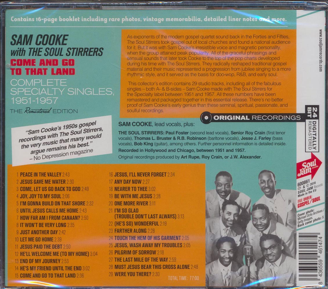 Sam Cooke & The Soul Stirrers - Come And Go To That Land: Complete Specialty Singles 1951-1957 (incl. large booklet) (remastered)