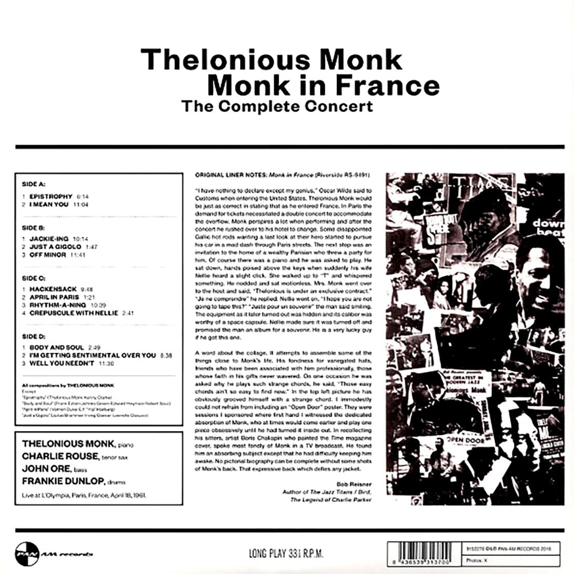Thelonious Monk - Monk In France: The Complete Concert (ltd. ed.) (2xLP) (180g)