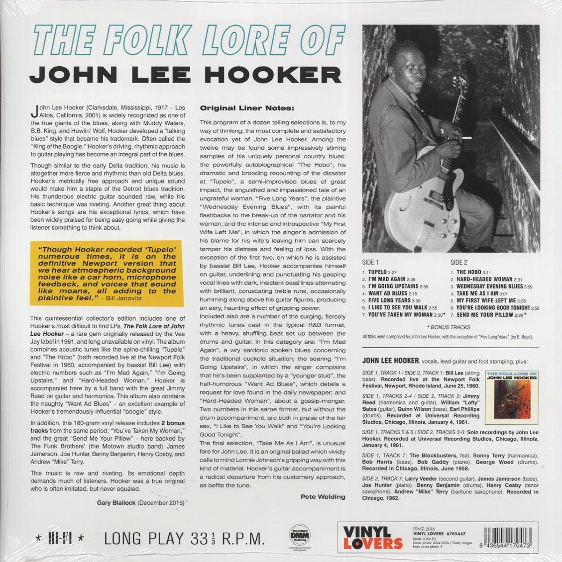 John Lee Hooker - The Folk Lore Of John Lee Hooker (+2 bonus tracks) (ltd. ed.) (180g)