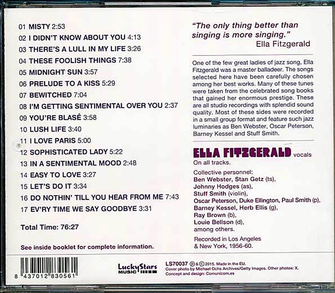 Ella Fitzgerald - Ella Fitzgerald Sings Ballads For Lovers