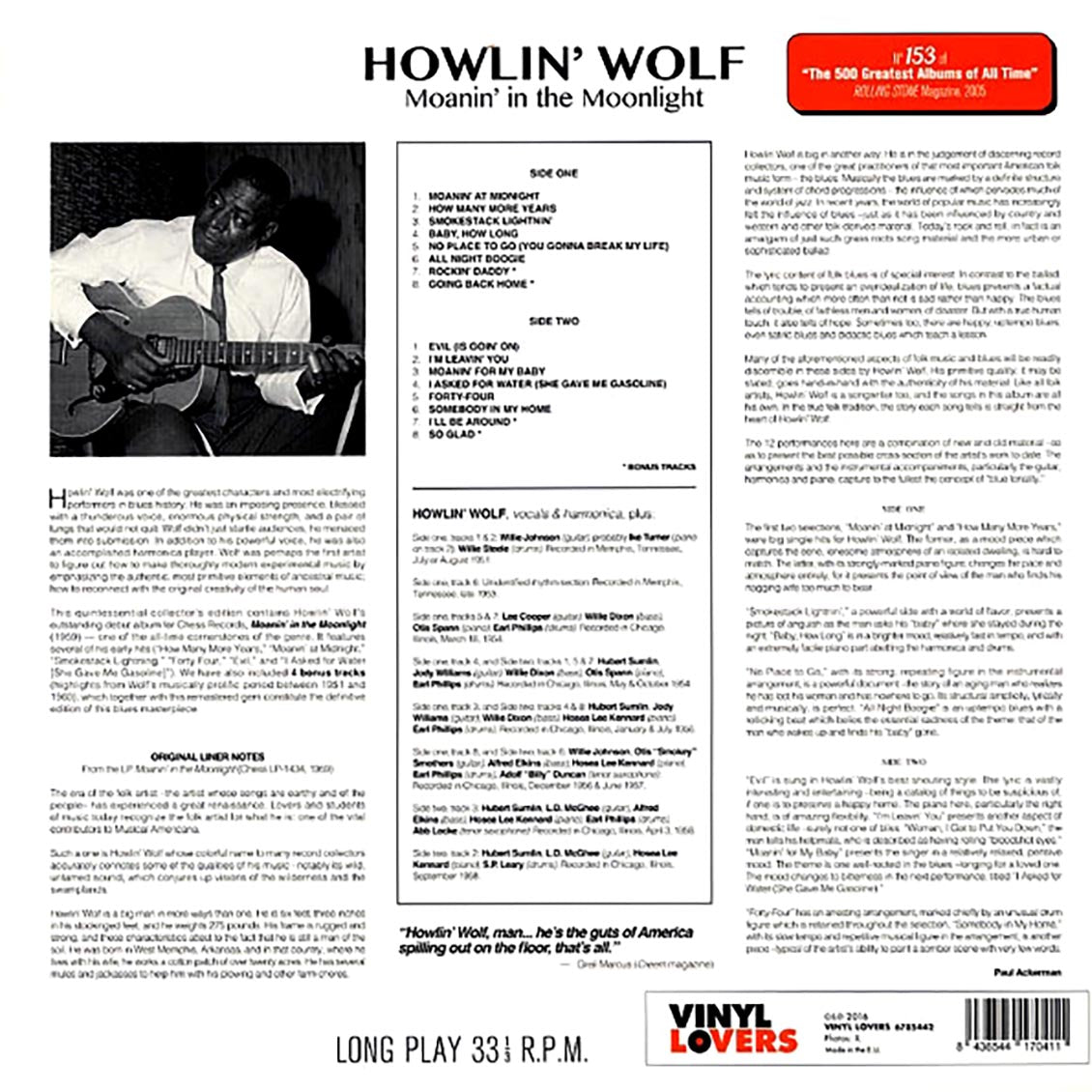Howlin' Wolf - Moanin' In The Moonlight (ltd. ed.) (180g)