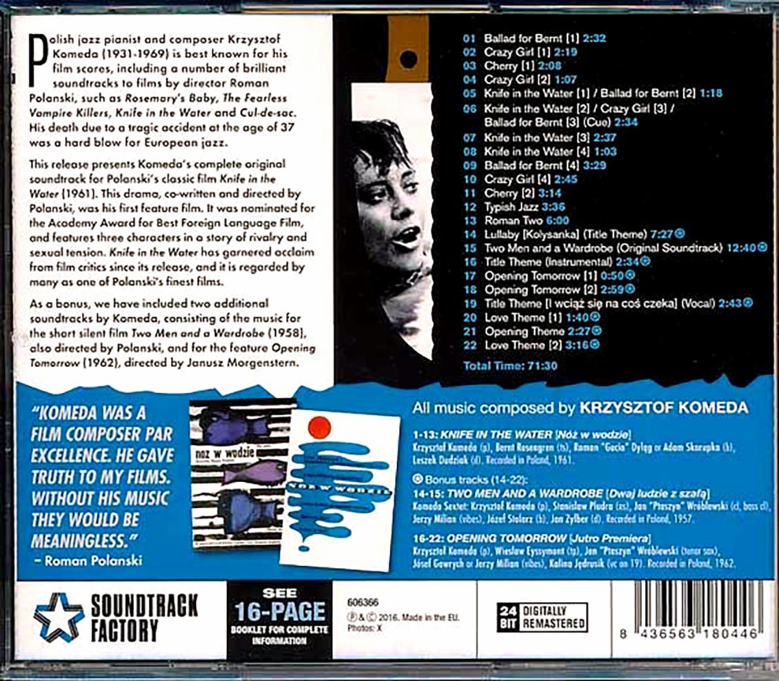 Krzysztof Komeda - Knife In The Water Original Motion Picture Soundtrack (ltd. ed.) (incl. large booklet) (remastered)