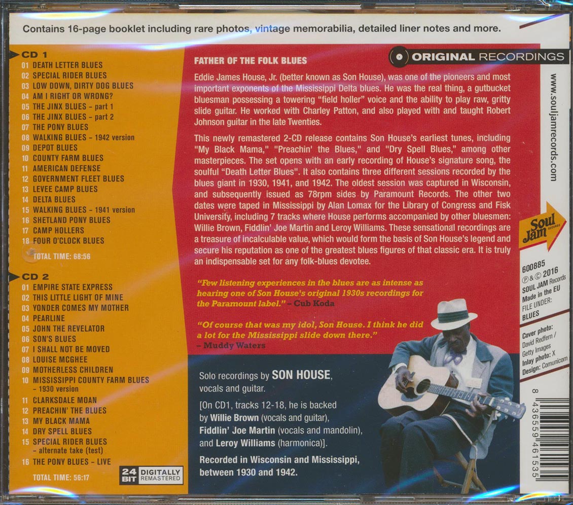 Son House - The 1930-1942 Mississippi And Wisconsin Recordings (2xCD) (incl. large booklet) (remastered)