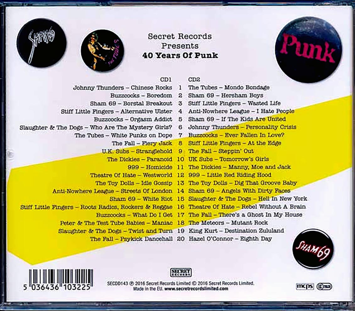 Various - Punk: Secret Records Presents 40 Years Of Punk (2xCD) (incl. large booklet)