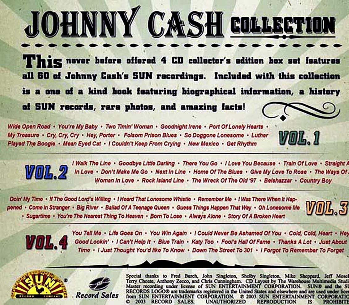 Johnny Cash - Johnny Cash Collection: All His Sun Recordings (60 tracks) (4xCD)