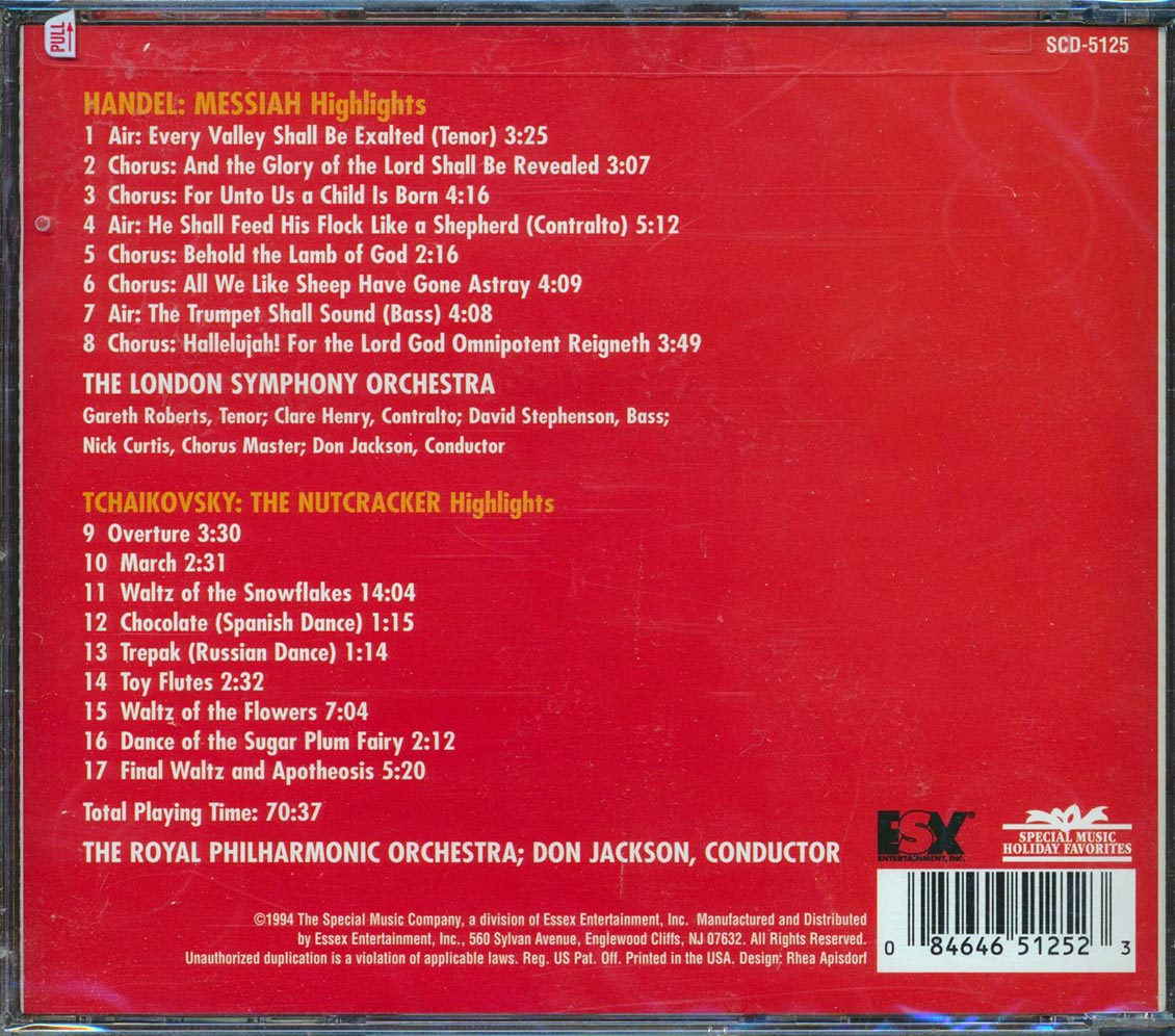 Handel, Tchaikovsky - Messiah And Nutcracker Highlights