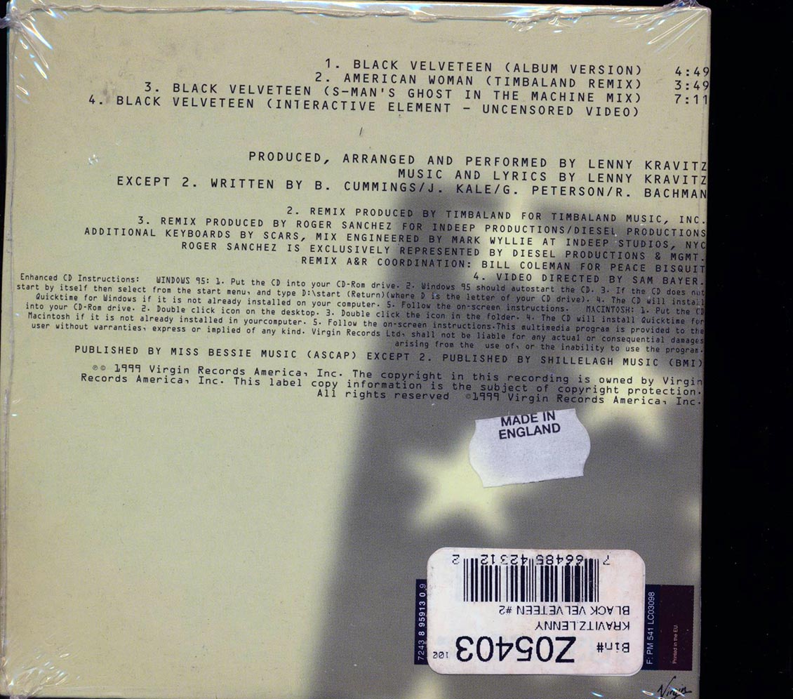 Lenny Kravitz - Black Velveteen (EP, 4 Tracks)