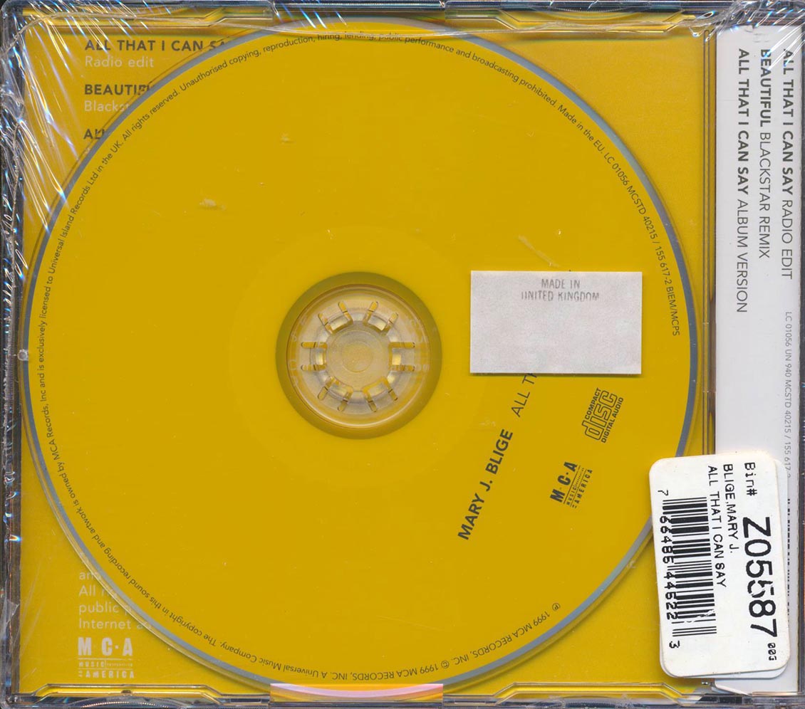 Mary J Blige - All That I Can Say (EP, 3 Tracks)